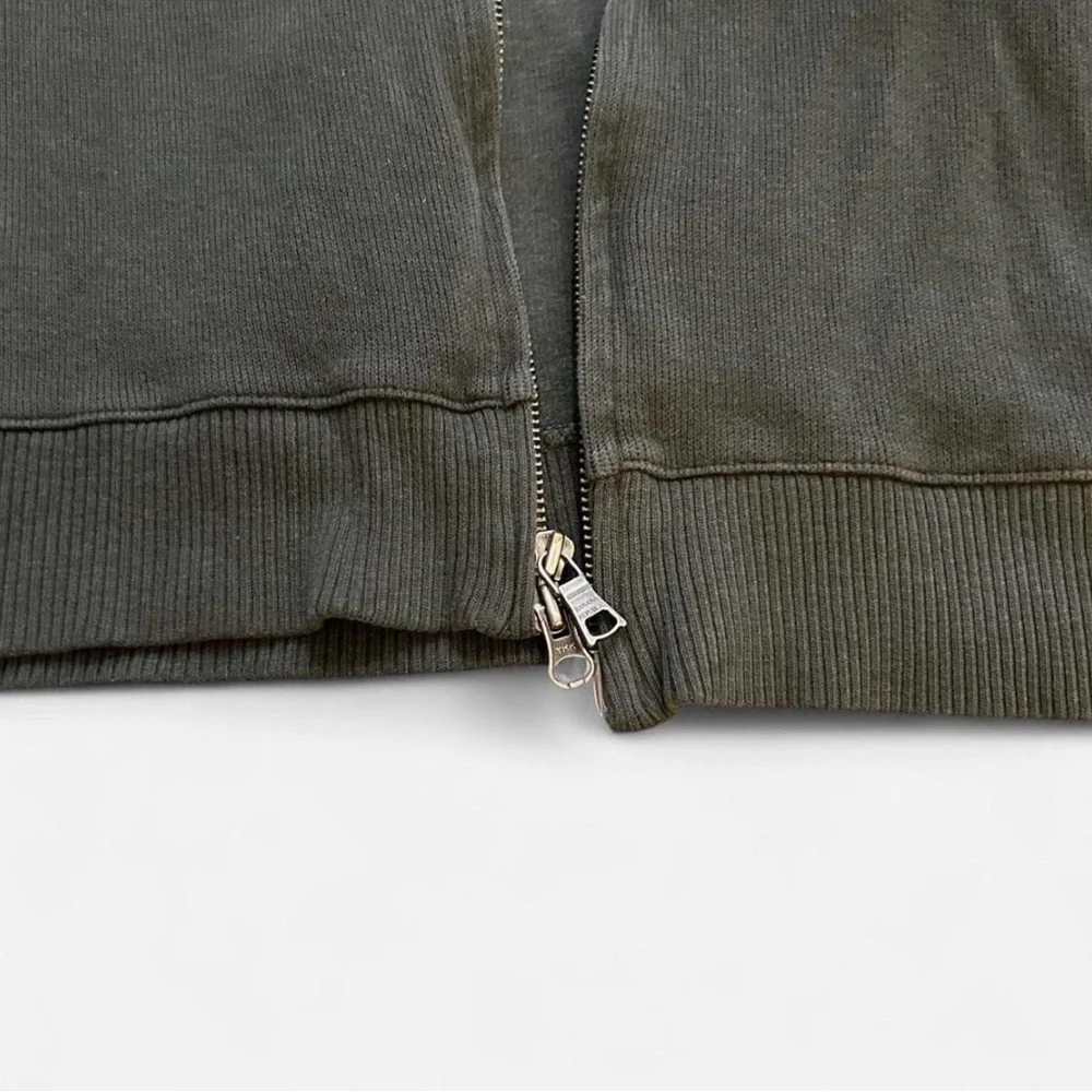 Banana Republic Olive Green Mens Lightweight Zip-Front Track Jacket with Stripe